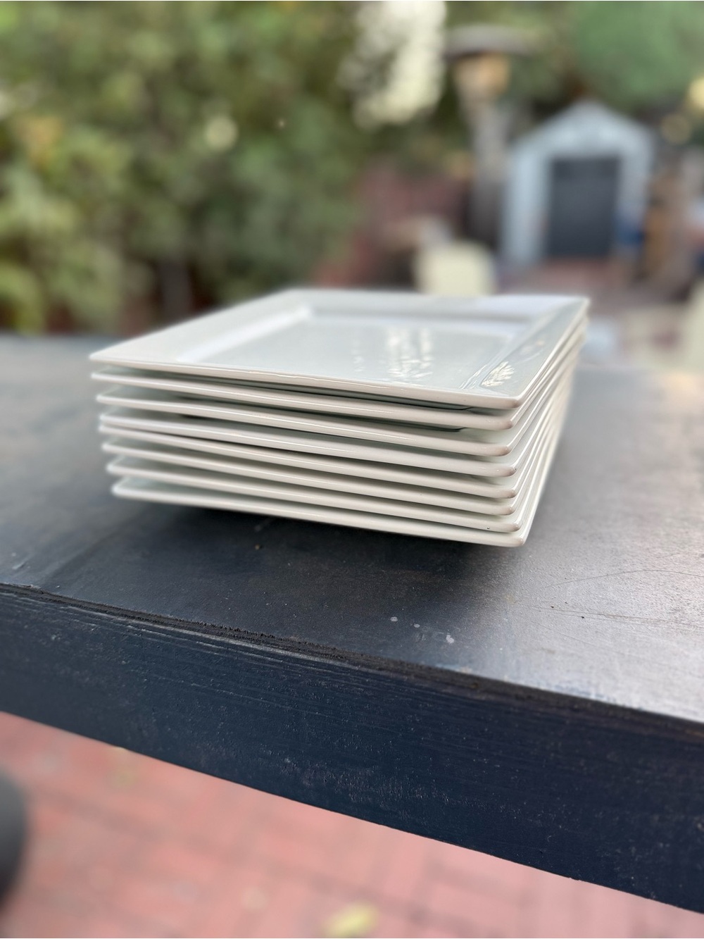 Better Homes and Gardens 8-Piece White Porcelain Square Plate Set Lot 8.5in.